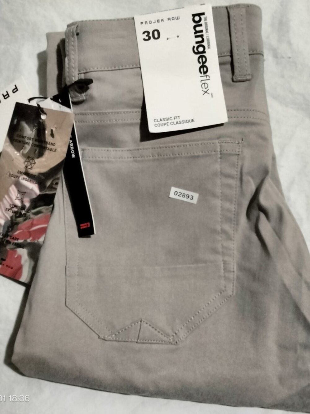 Projek Raw Bungeeflex Men's Pants 30x32 Classic Fit Chino Mushroom 147100 - Picture 6 of 6